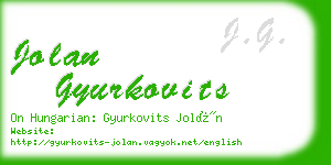 jolan gyurkovits business card